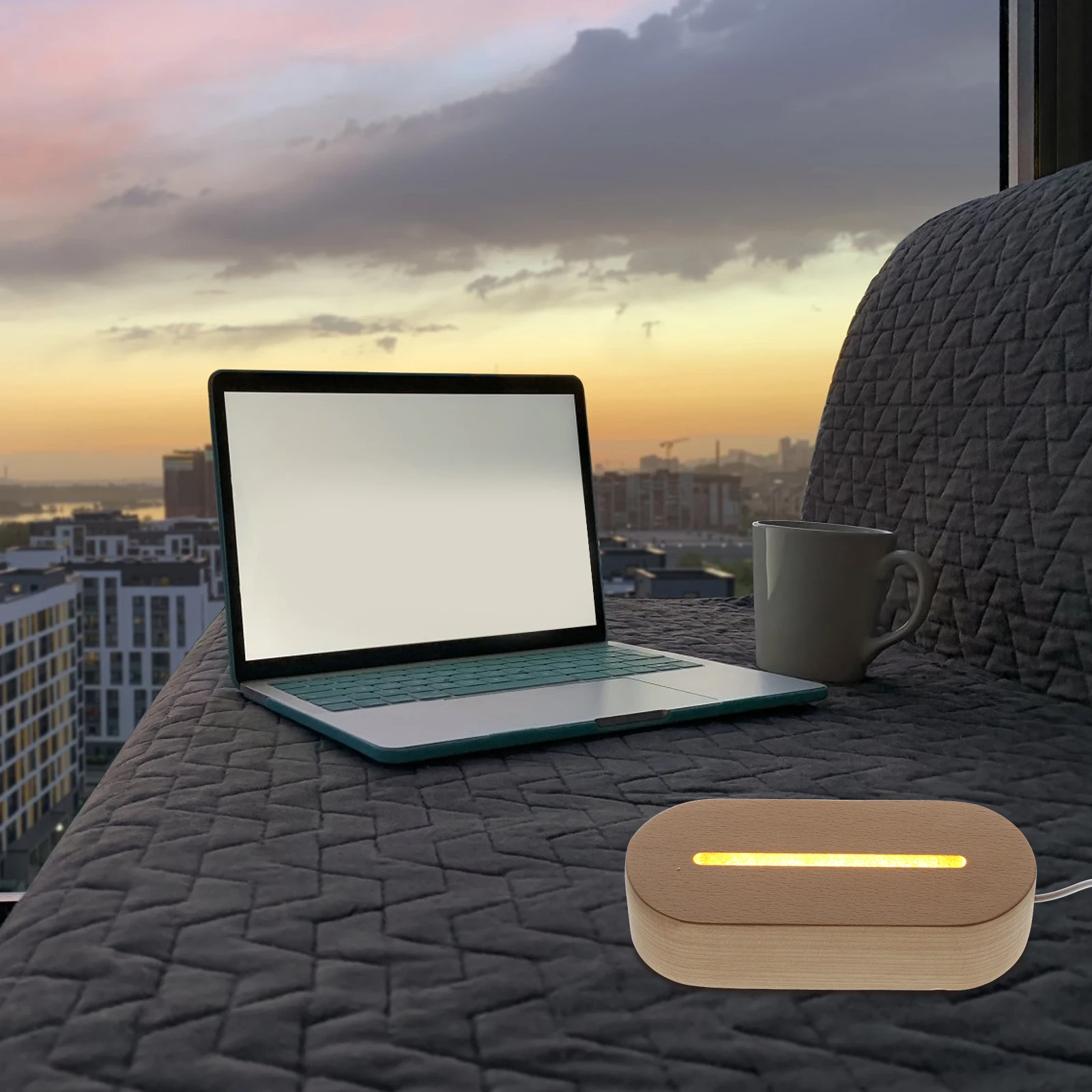 

Деревянный хрустальный светодиодный светильник, ночной декор, украшение для дома, держатель для освещения, деревянный хрустальный шар, St Stone Art