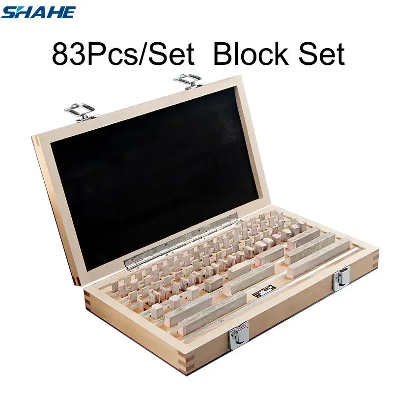 Shahe Block Gauge 83Pcs/Set 1 Grade 0 Grade Caliper Block Gauge Inspection Block Gauge Measurement Instruments