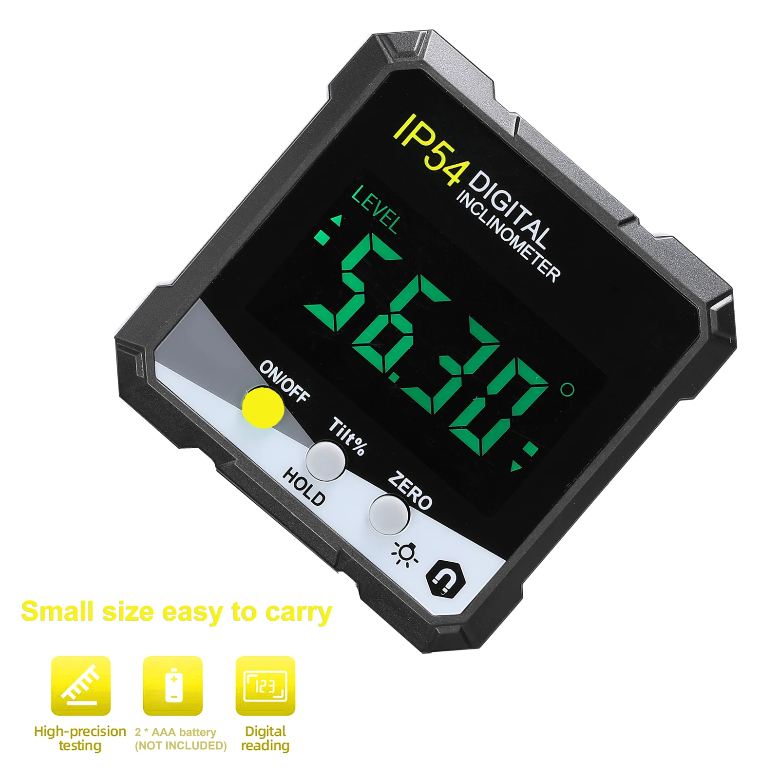 IP54 4*90° Digital Inclinometer with LCD Backlight Protractor/Slope Gauge/Angle Ruler Single-Sided Magnetic Protractor