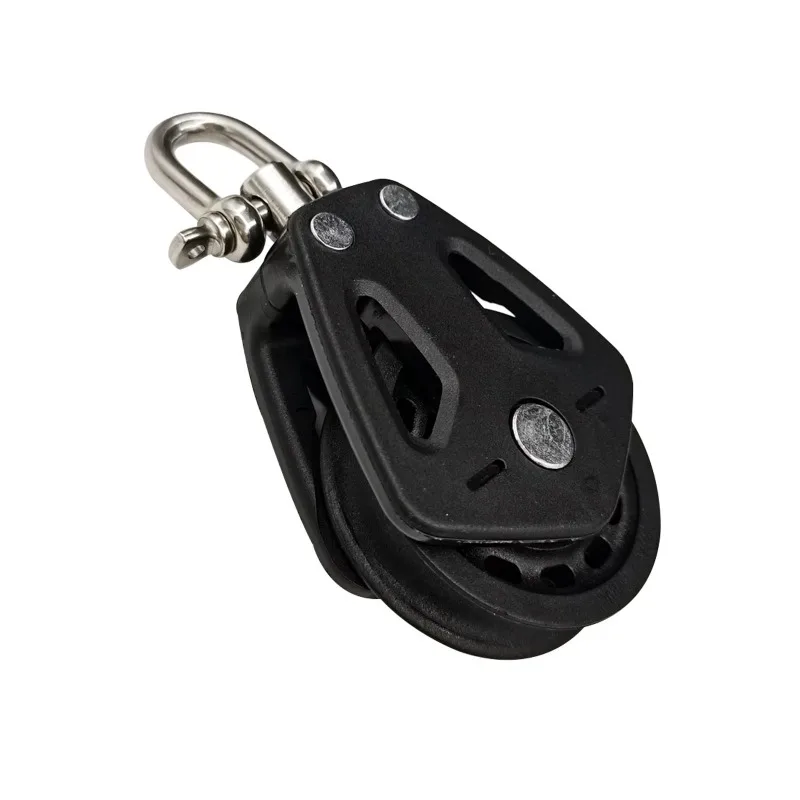 

Boat Kayak Black Nylon Rope Pulley Smooth Slide Rail Marine Hardware Accessories