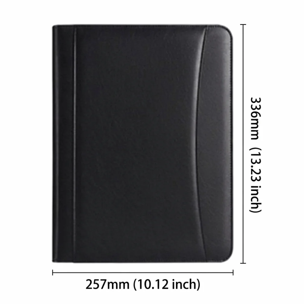 A4 PU Document Folder with Zipper description 1