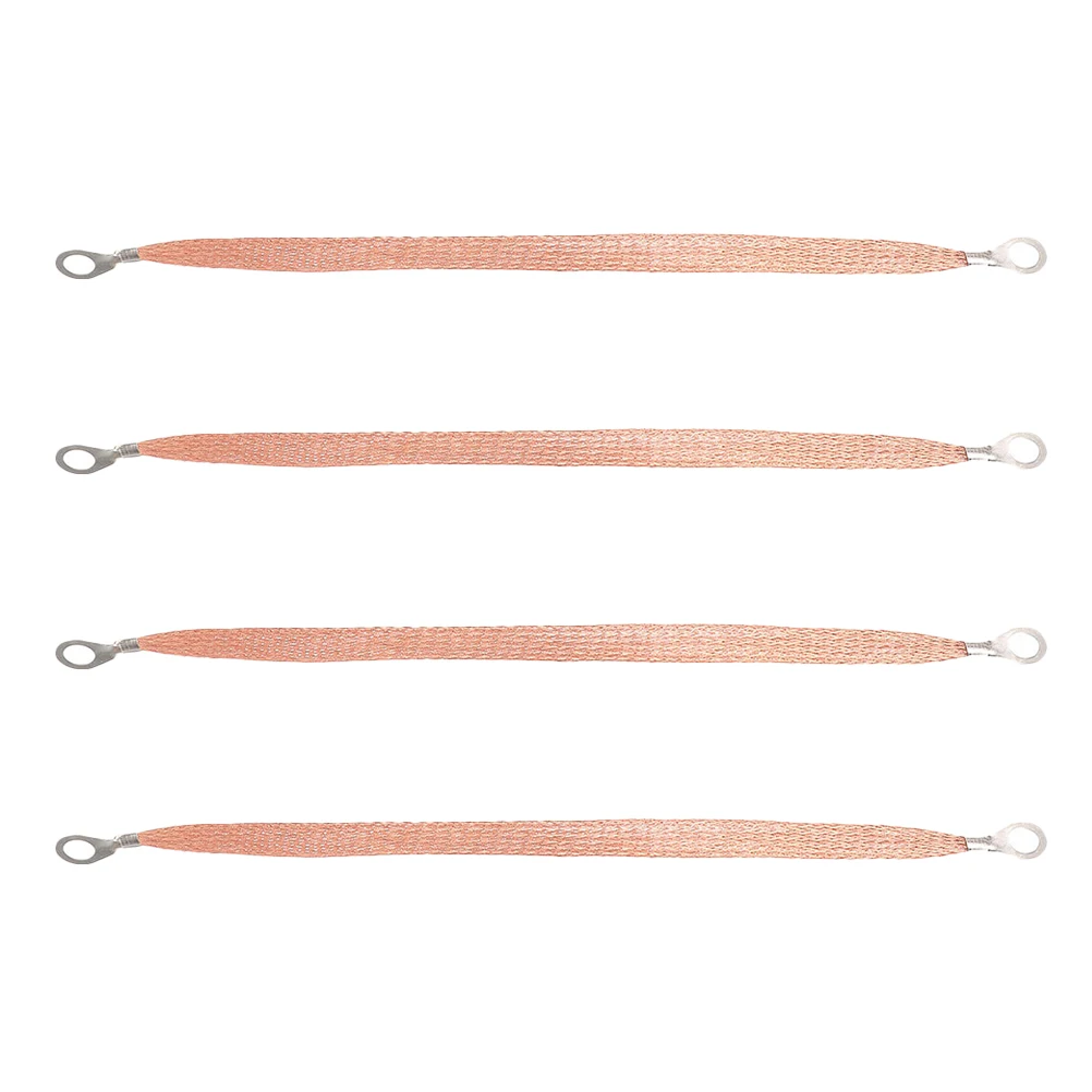 

4pcs Cable Car Grounding Braided Clamps Straps Earth Clip Automotive Ground Strap Copper Ground Strap Truck
