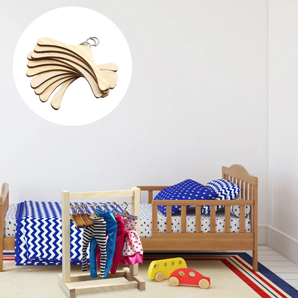 

Hanger Clothes Rack Clothing for Outfit Miniature Hangers Racks Holder Baby Dolls