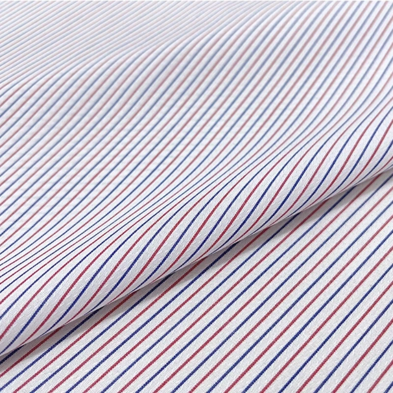 Summer Jacquard Woven Striped Pure Cotton Fabric Shirt Dressing Tooling Clothing High Cotton Cloth Per Meter White Skin Friendly