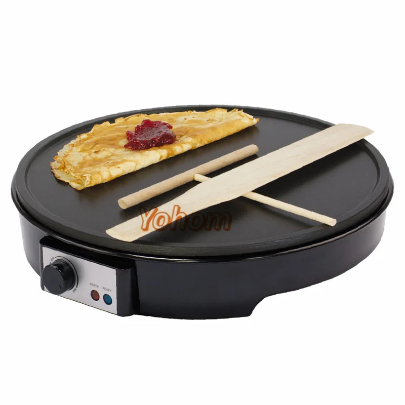 Fabricante de crepe de controle de temperatura automático com placa quente eelectric árabe pão pizza chapati roti panqueca tortilla máquinas