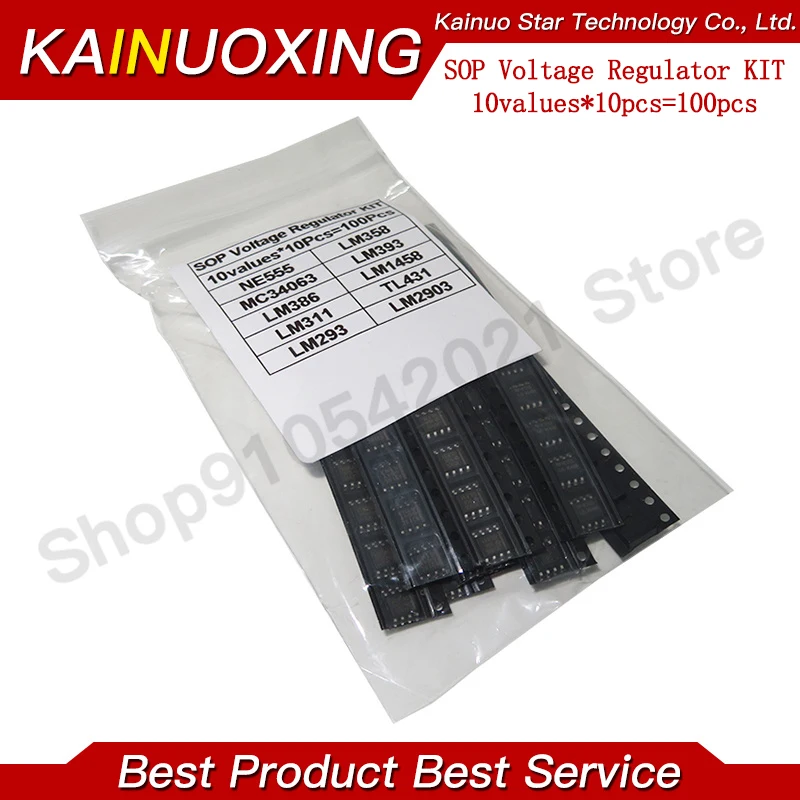 NE555 LM358 MC34063 LM393 LM386 LM1458 LM311 TL431 LM293 LM2903 SOP8 Amplifier Circuit 10Values*10pcs SMD diy electronic set