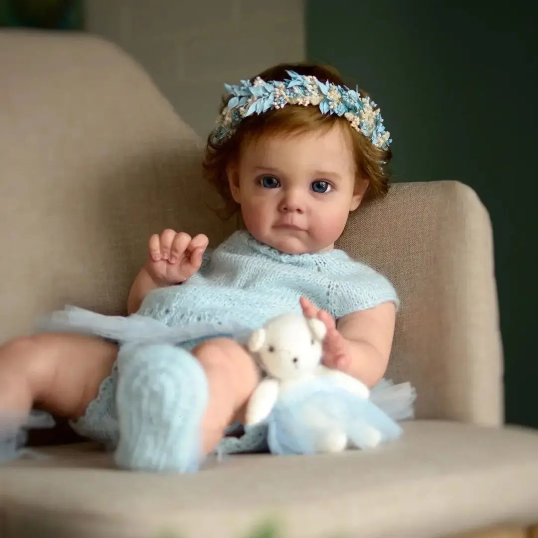 

NPK 60CM Handmade High Quality Reborn Toddler Maggie Detailed Lifelike Hand-rooted hair Collectible Art Doll