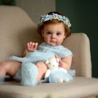 NPK 60CM Handmade High Quality Reborn Toddler Maggie Detailed Lifelike Hand-rooted hair Collectible Art Doll