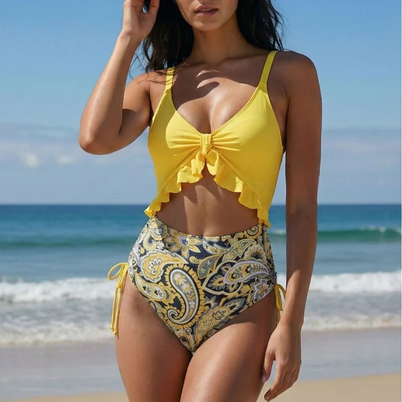 2026 new European and American women's swimsuit cross-border foreign trade Amazon printed sexy bikini one-piece swimsuit