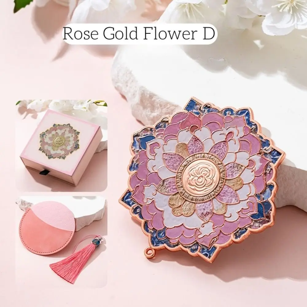 กระจกแต่งหน้าพกพาสไตล์จีนสุดหรู พร้อมพู่ห้อย ลายดอกไม้ 3 มิติ ความคมชัดสูง วัสดุทองแดง อุปกรณ์แต่งหน้าสไตล์วินเทจ