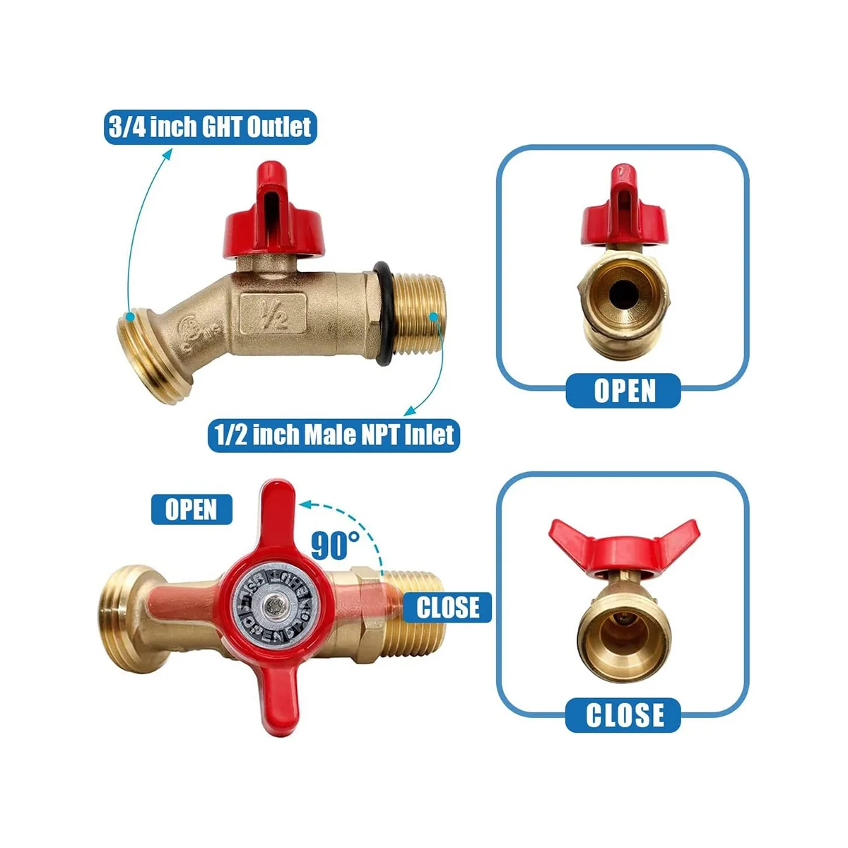 

275-330 Gallon IBC Tote Tank Adapter, Ibc Tote Fittings, S60 X 6 Coarse Thread + Garden Hose Valve Faucet