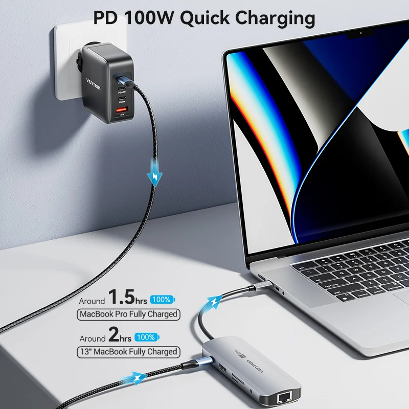 Vention 9 in 1 USB C HUB Docking Station Type C to HDMI4K60Hz RJ45 PD100W SD/TF 3.5mm for MacBook Pro Xiaomi Samsung USB 3.0 HUB
