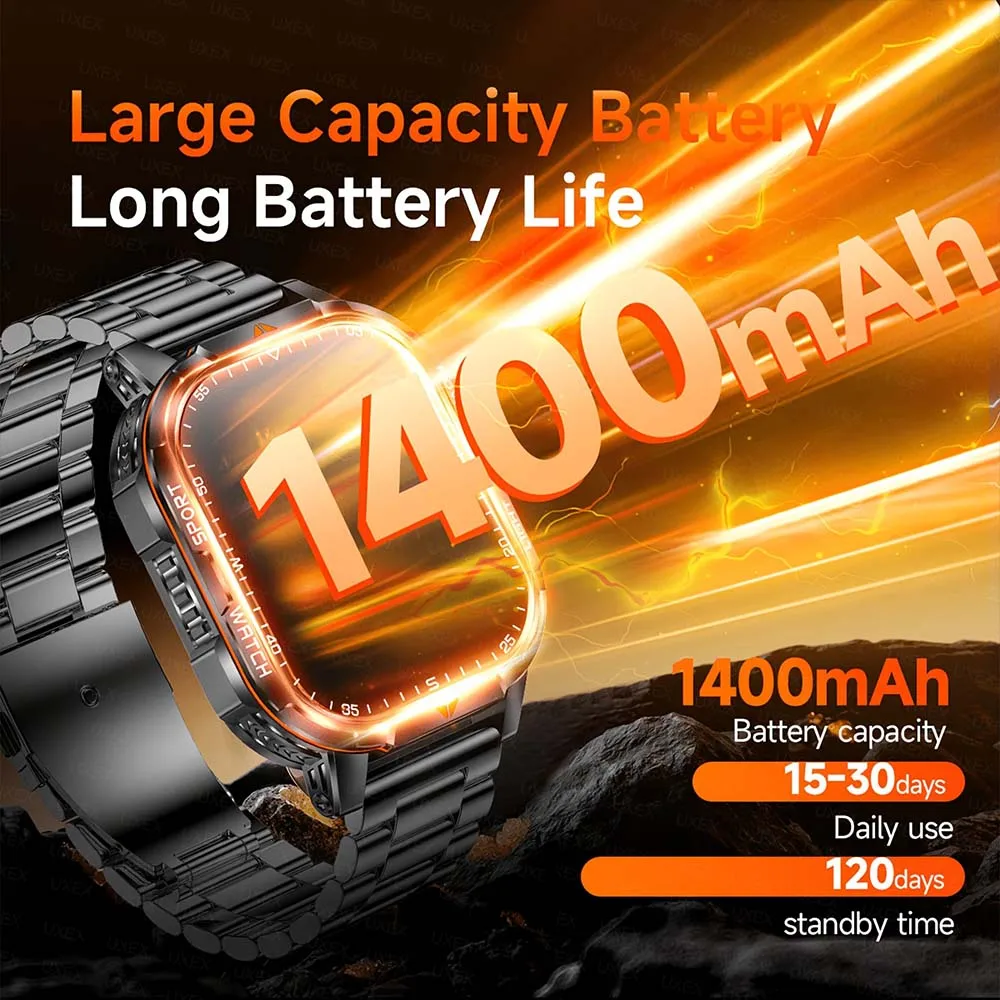 New Men's Smart Watch 1400mAh Battery LED Flashlight Wireless Call 170+ Sports Mode Smartwatch For Men Women Holiday Gift 2026