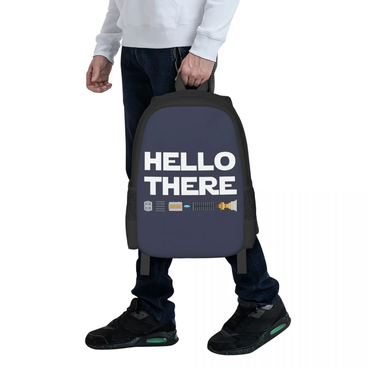 Hello There Student Backpack School Bag Hiking Travel Daypack for Men Women Fashion Bookbag Shoulder Bags