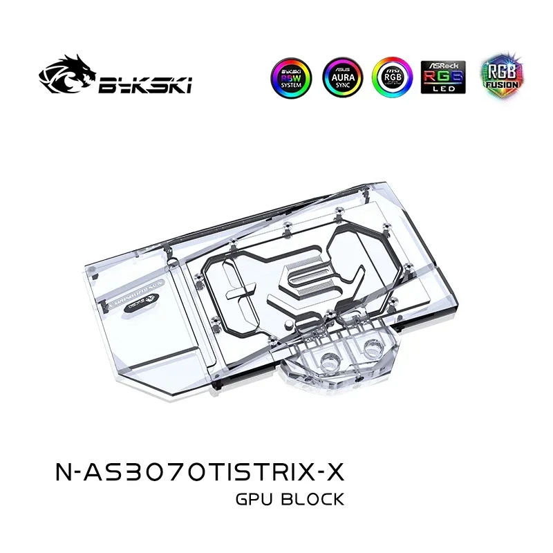 Bykski gpu bloco de água para asus rog strix rtx3070ti o8g jogos/placa gráfica, dissipador de calor vga watercooler 12v/5v N-AS3070TISTRIX-X