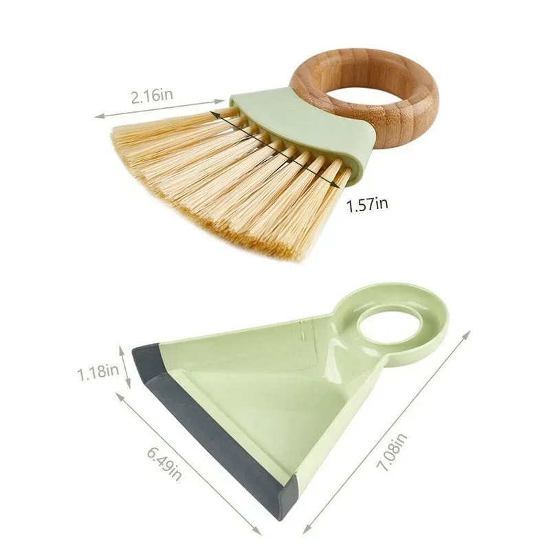 Mini Desktop Brooms and Dustpan Set Wooden Handle Hanging Household Brush Combination Plastic Household Cleaning Accessories