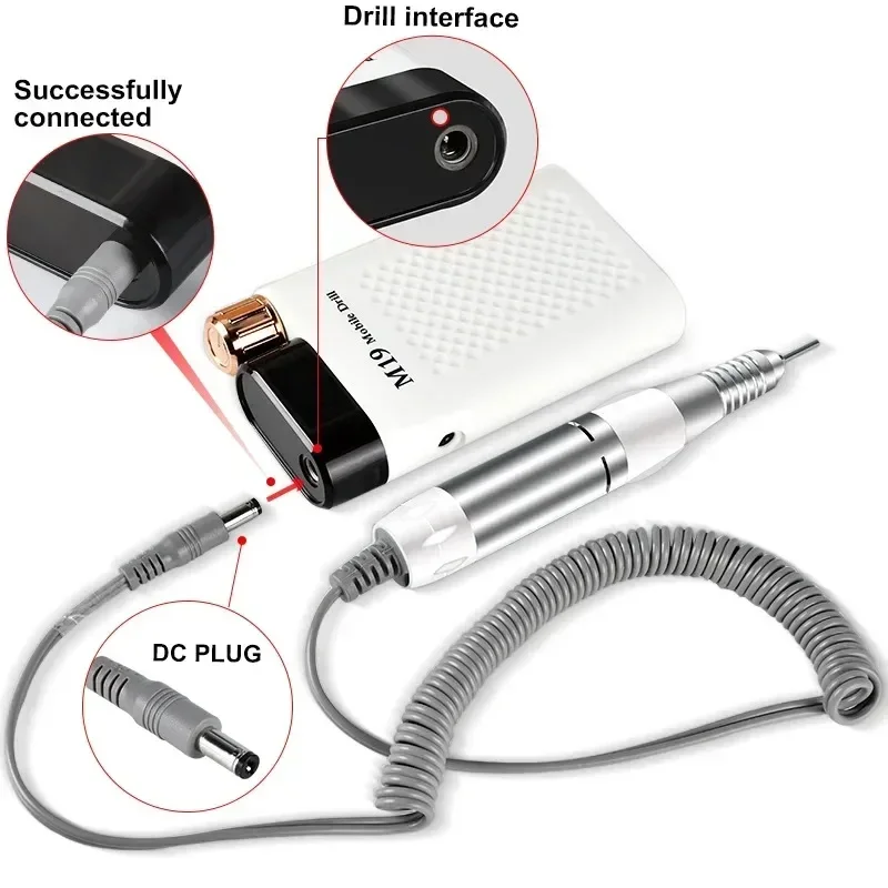 مثقاب أظافر كهربائي 35,000 دورة في الدقيقة، مبراة أظافر محمولة منخفضة الضوضاء للصالون/المنزل على شكل قلم أظافر، ملحقات مثقاب الأظافر #5