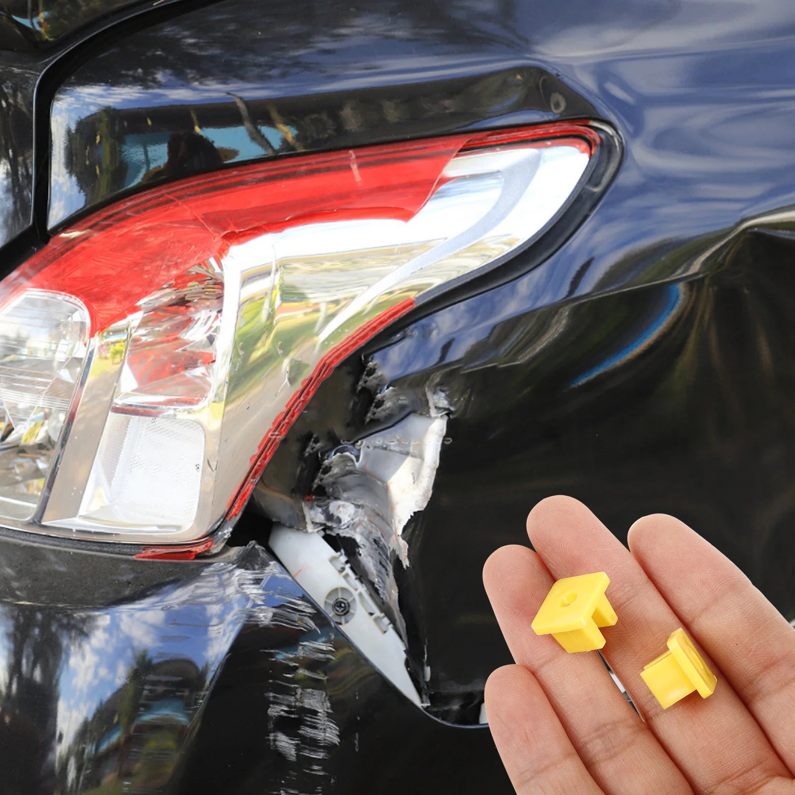 

100pcs Trim Panel Screw Square Hole Retainer Bumper Cover Liner Grommet Durable Plastic Fastener Auto Trim Clip