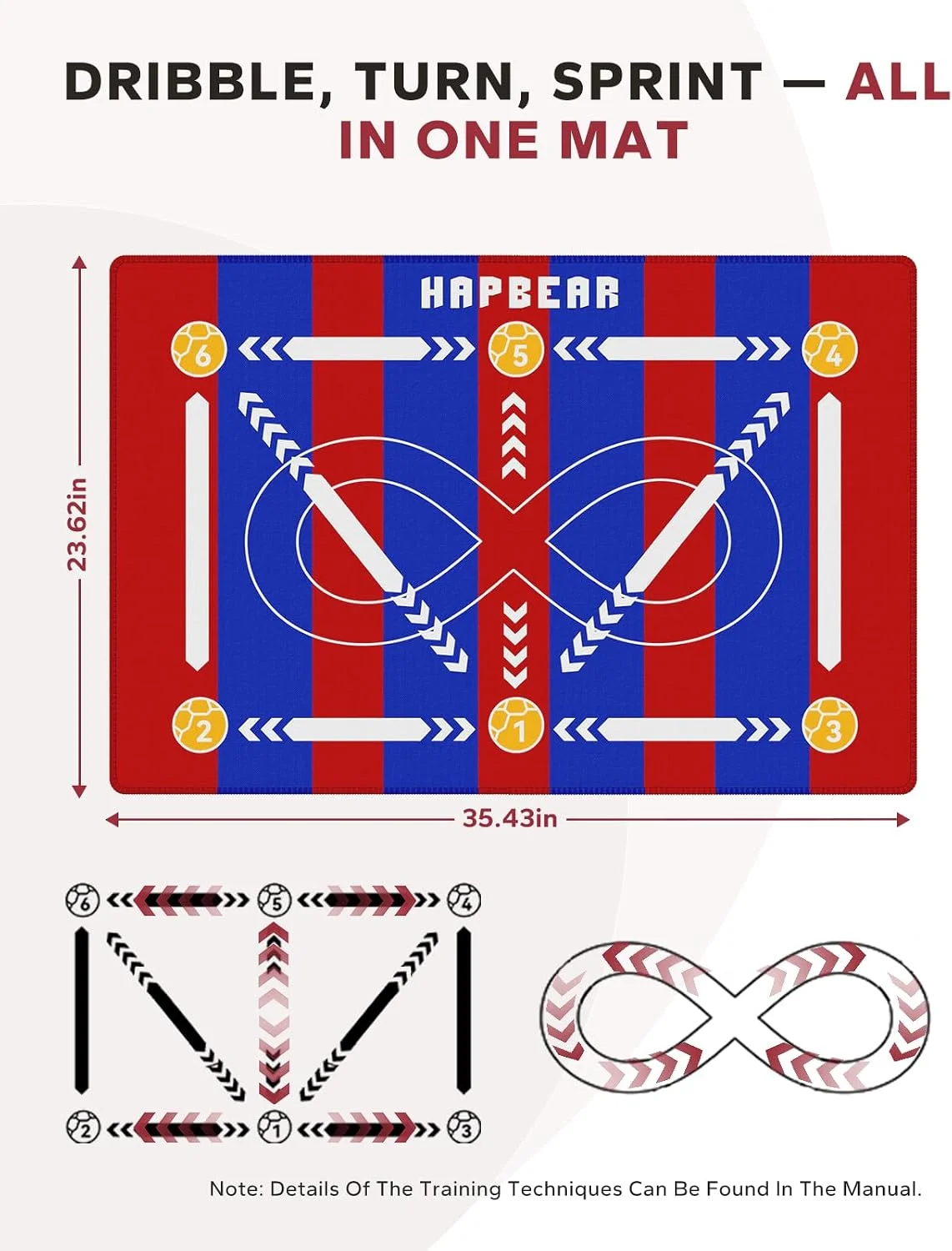 HAPBEAR Soccer Training Mat -  - Home Gym Practice 评论和价格