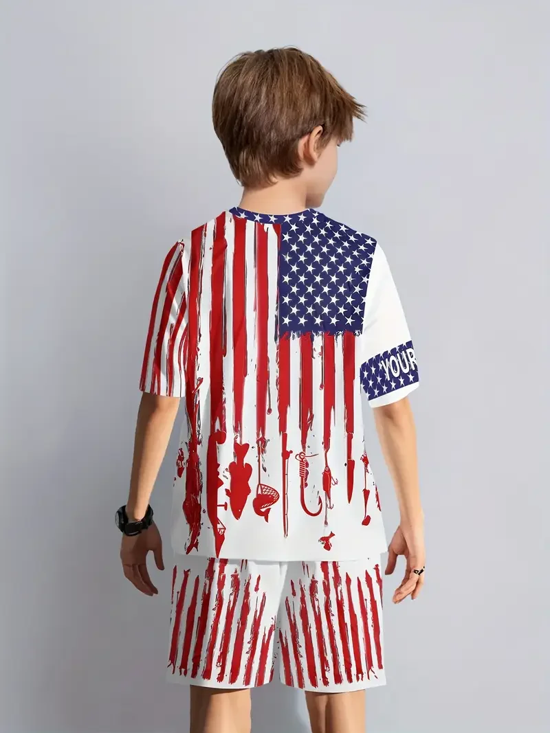 Été nouveau motif imprimé 3D haut à manches courtes Shorts deux pièces ensemble pour filles et garçons enfants hauts ensemble à manches courtes