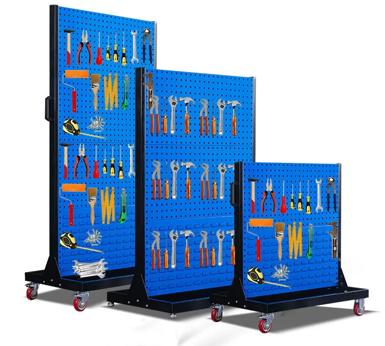 Square Hole Hanging Board, Multifunctional Single Double-sided Tool, Automotive Workshop Movable Material Rack, Hardware Storage