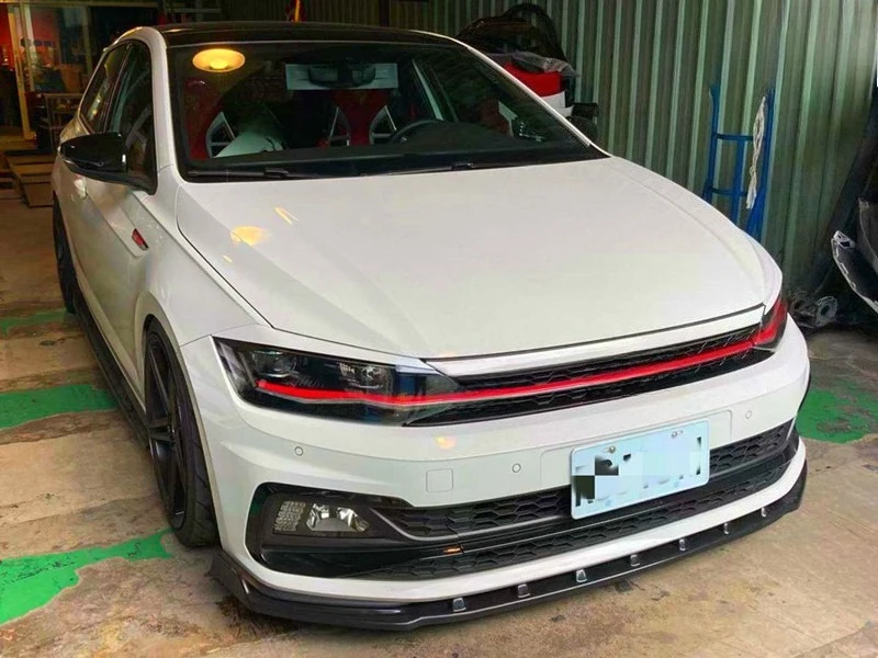 For VW Polo Plus 2019 Angry Eye Style Headlight Eyebrow Cover Sticker Trim Lamp Brow Car Exterior Decor Modified Accessories