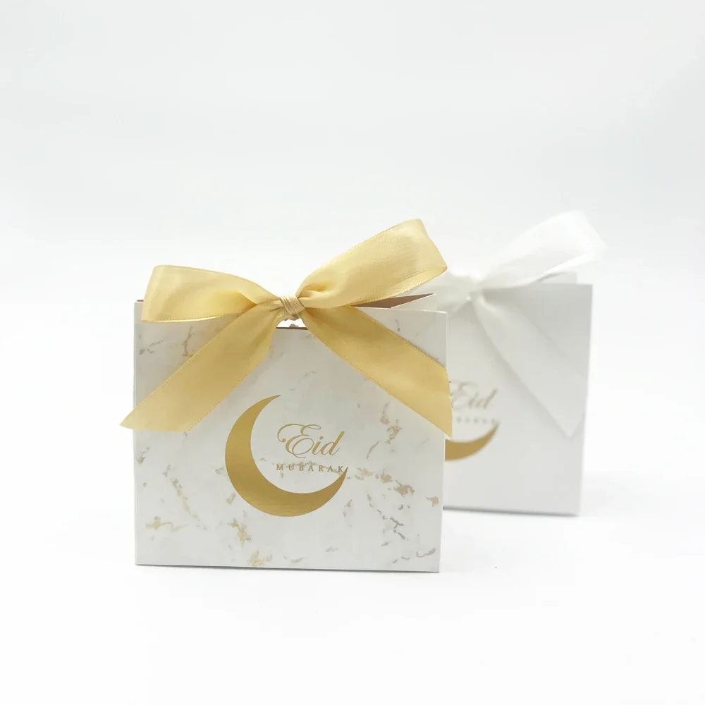 Eid Mubarak Gift Box Bag Decor Moon Muslim Islamic Festival Candy Boxes Happy Al-Fitr Packaging Bag