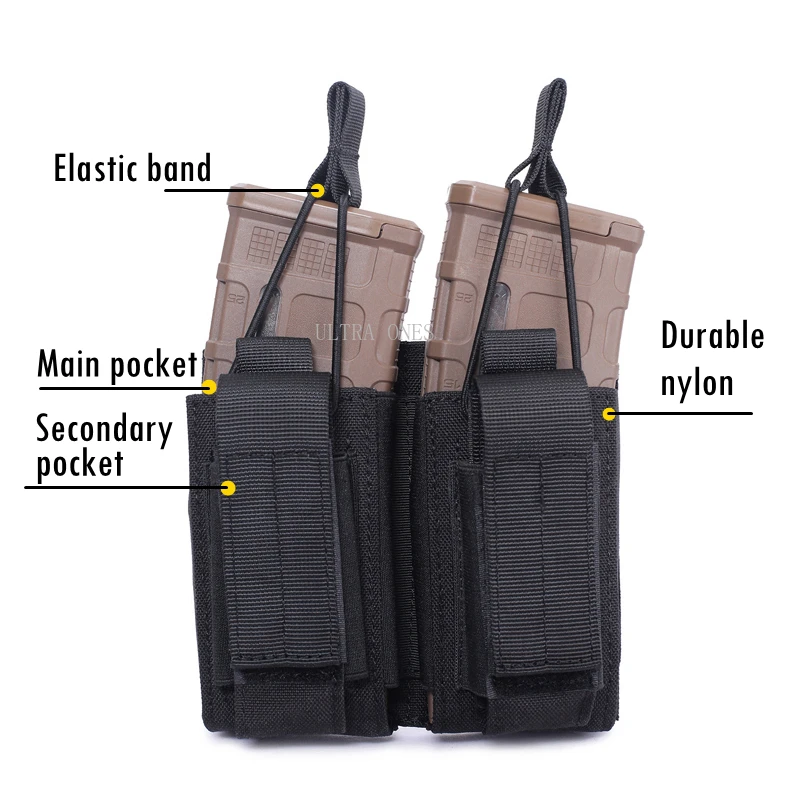 Bolsa táctica MOLLE doble capa para cargadores de rifle caza - imagen 2