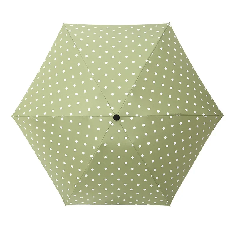 New Polka Dot Small Five-fold Umbrella for Women Small Fresh Japanese Bag Bag Sunscreen Folding Mini Umbrellas Paraguas Mujer