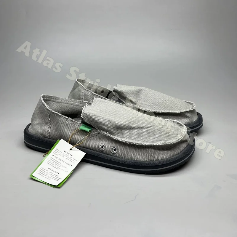 

Slip On Canvas Casual Shoes Raw Edge Design Non Slip Thick Sole Lightweight Breathable Comfortable Outdoor Daily Walking Flats