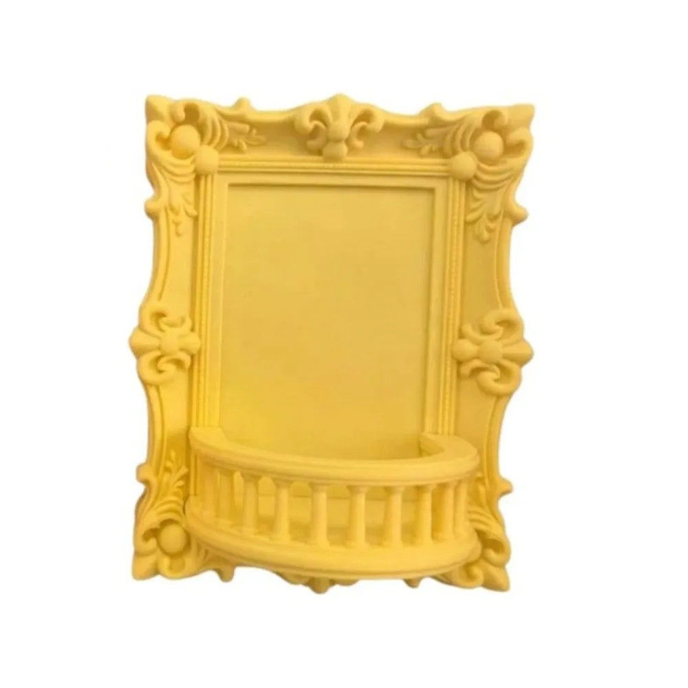 Europäisches Mini-Puppen-Displayregal, eleganter, verzierter Wandständer im Vintage-Stil, langlebiger Puppenhausrahmen, Balkon-Displayständer – Detail 7