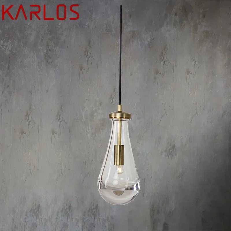 

KARLOS Nordic Crystal Подвесной светильник Современная прикроватная лампа для спальни Персонализированная креативность Светодиодная люстра для ресторана, бара и прохода