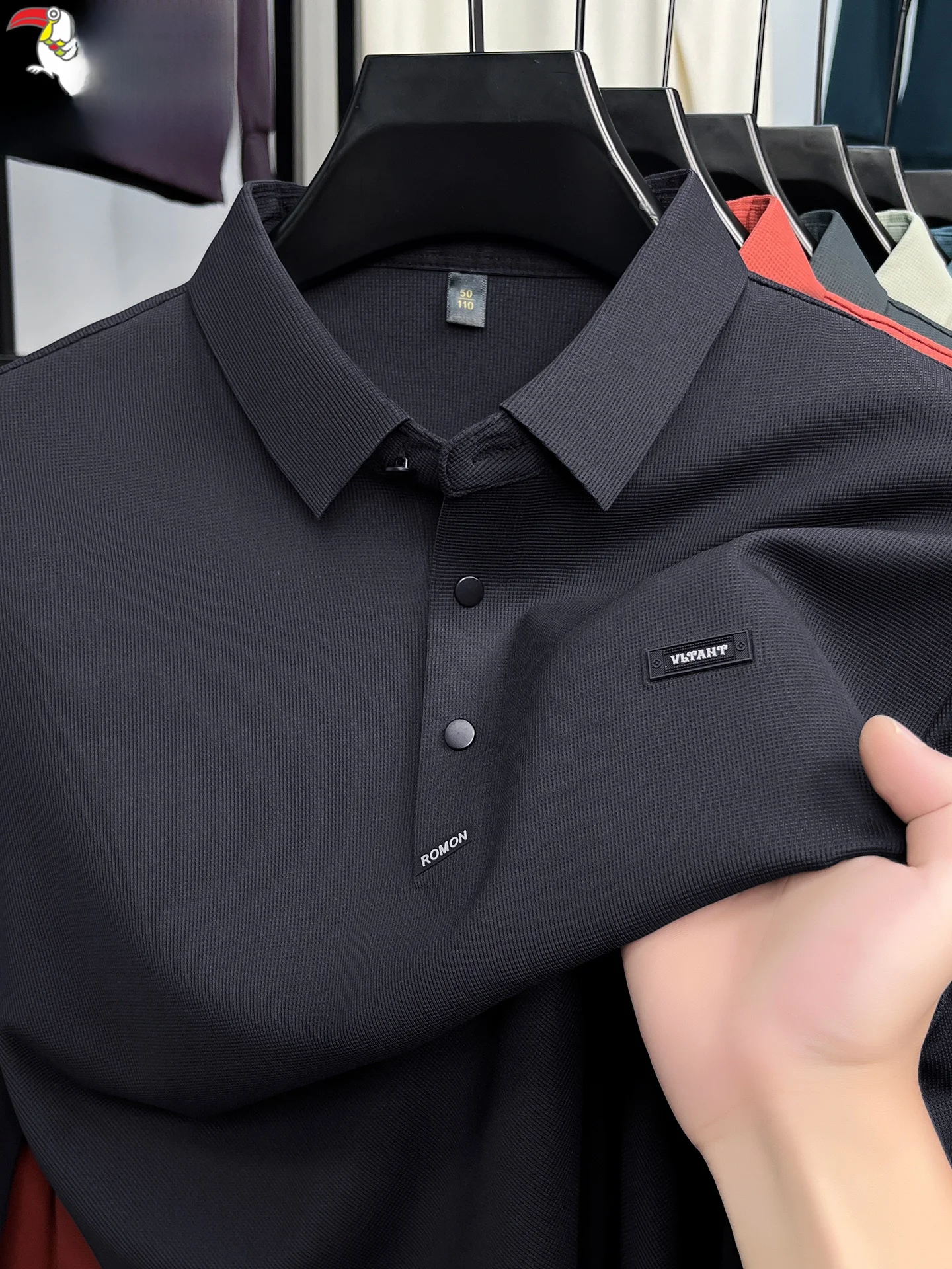 

High-End Long Sve irt for Men Casual Loose Fit Turn-down Collar Dad Clothes Autumn Faion Urban Sle Polyester Fiber