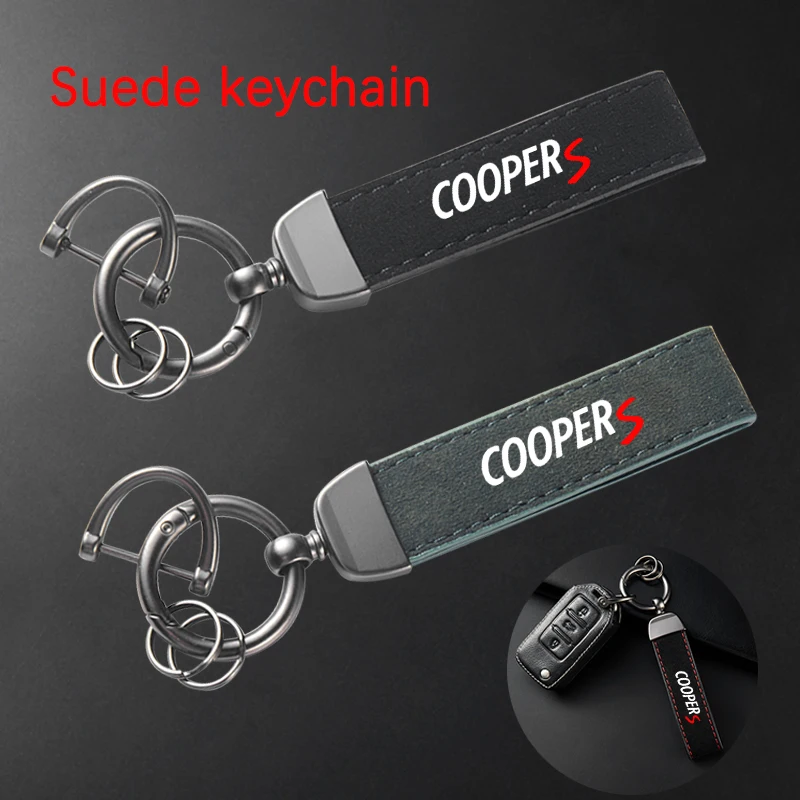 

For Mini coopers R56 R50 R51 R52 R53 R52 R55 R57 r58 r59 R60 Countryman High-Grade Leather Suede Keychain Car Sport Key Ring