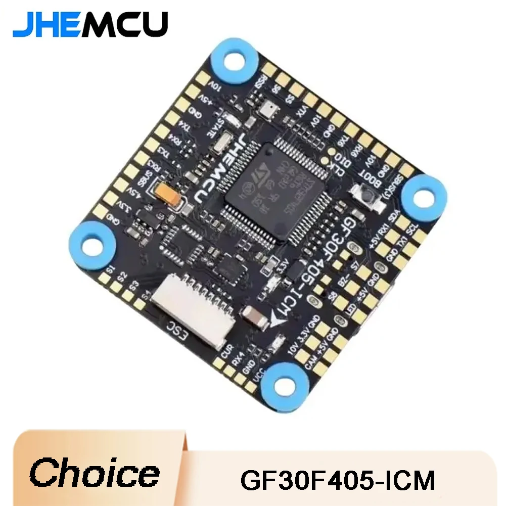 

Контроллер полета JHEMCU GF30F405 ICM42688 Baro OSD BlackBox 5V10V BEC 3S8S 30X30 мм для RC FPV дронов для фристайла