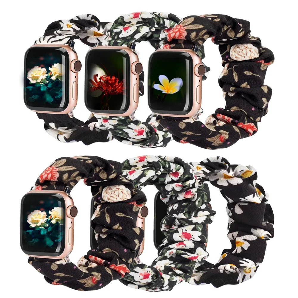 

Ремешок эластичный для Apple Watch Ultra 8 7 41 мм 45 мм 6 5 4 SE 40 мм 44 мм, сменный разноцветный браслет для iWatch series 3 38 мм 42 мм
