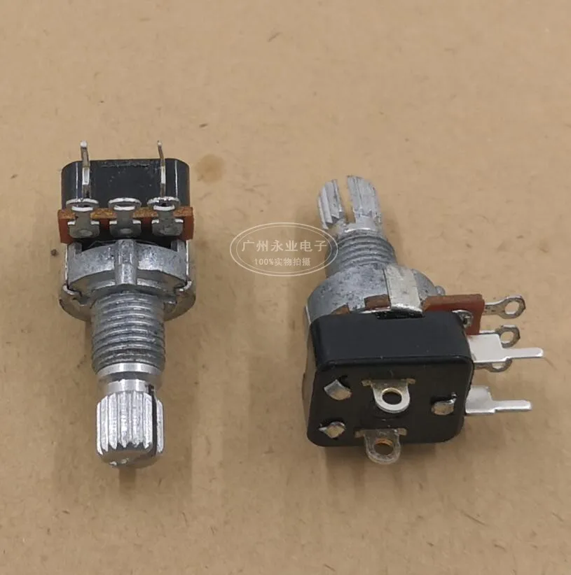 3 Piece RK12 Type Single Potentiometer With Rotary Switch Computer Speaker Amplifier Volume Adjustment B20K Flower Shaft 15MM