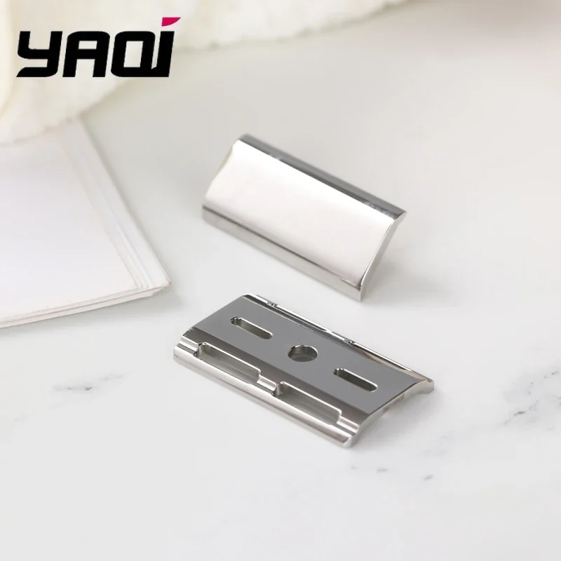 YAQI Ghost 90SB Safety Razor Head 316 Stainless Steel Polished 0.90mm Blade Gap Stainless Steel Beard Razor and Shaving Soap Kit