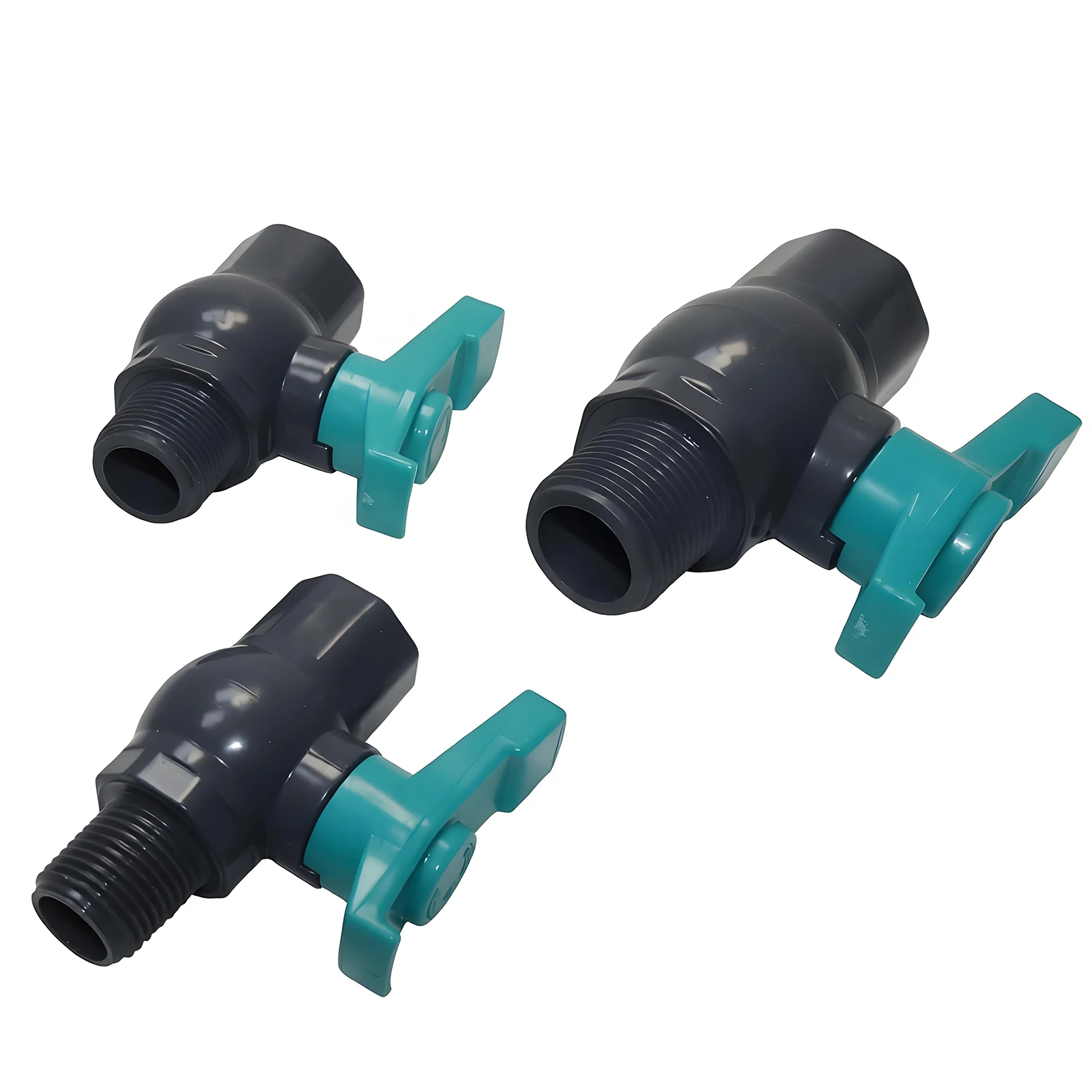 G1'' 3/4'' 1/2'' PVC Ball Valve Female Thread Male Thread Valve Garden Water Supply Switch Aquarium Fish Tank Water Controller