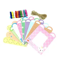 Wall Deco DIY Creative Mini Paper Photo Frame With Mini Colored Clothespins