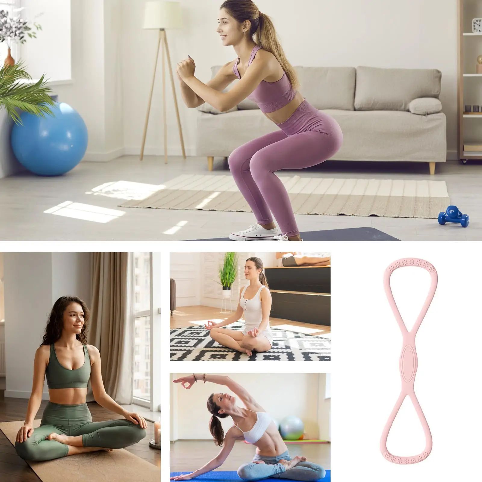 

Exercise Bands Figure 8 Elastic Exercise Bands Silicone Fitness Puller Yoga Rope For Muscle Training Recovery Beginner Shoulder
