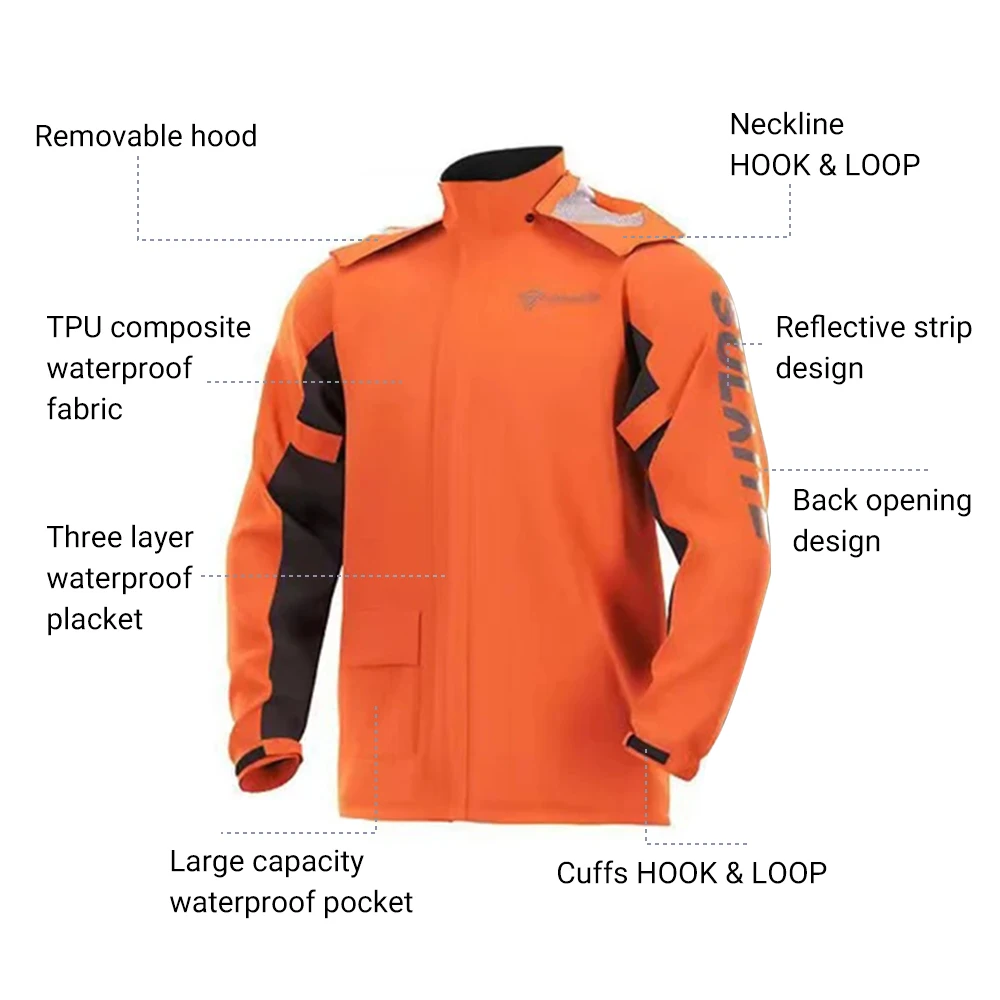 SULAITE Motorcycle Waterproof Clothing Rainy Days Reflective Raincoat Set Motorcyclis Breathable Comfortable Ultra-thin Raincoat