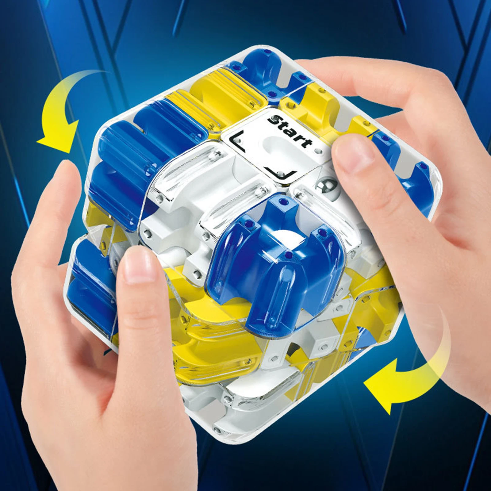 لعبة ألغاز مكعب المتاهة ثلاثية الأبعاد 3 × 3 للأطفال لعبة تركيز لتدريب الدماغ مع كرات دوارة ناعمة وتحدي متعدد الطبقات