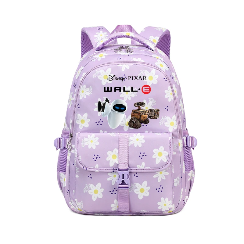 

Подростковая вместительная сумка для книг Disney Wall-E Robot для девочек, водонепроницаемые Рюкзаки, детская школьная сумка, Цветочный Рюкзак