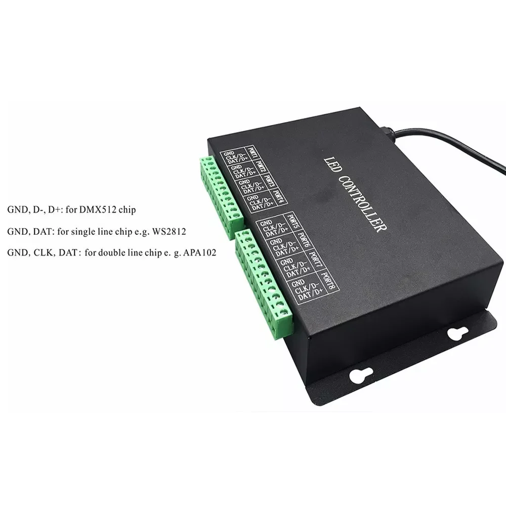 DMX Controller H801RC Indoor LED Strip Light Controller AC110V 220V for WS2811 WS2812 Flexible Addressable Controller