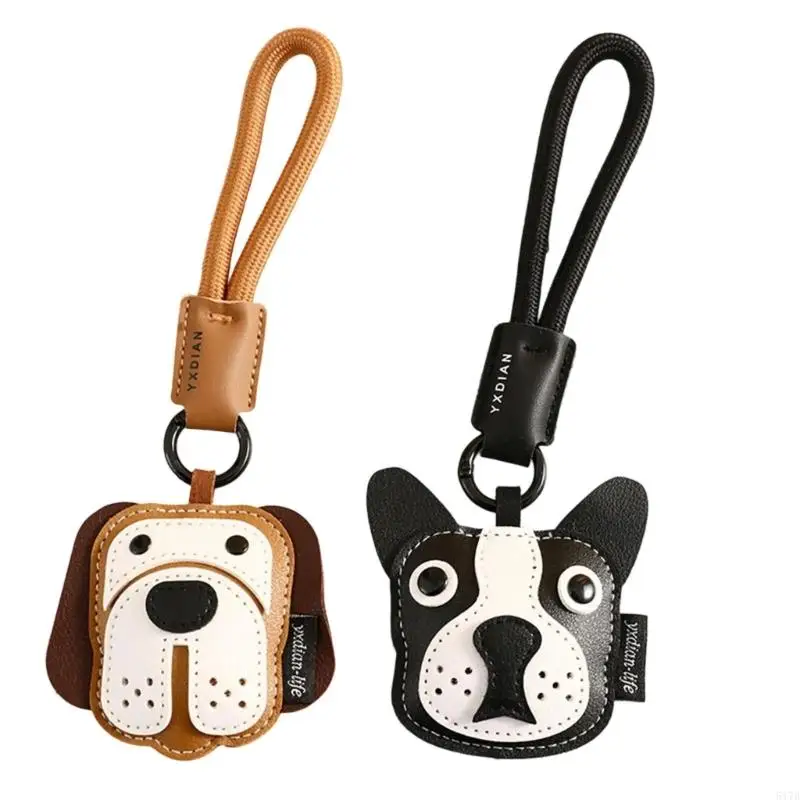 

Stylish Leather Dog Figure Accessory Bags Pendant For Backpack Keys Or Handbags 517D