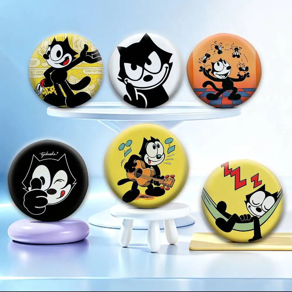 Vintage Animation Character F-Felix The Cat   Badges Creative Tinplate Button PinsBrooch Badge Clothes Backpack