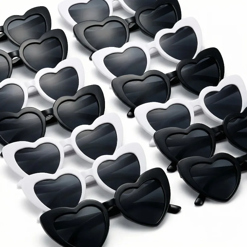 10pcs Holiday Party Glasses Heart-shaped Design- Suitable for Various Holiday Gatherings