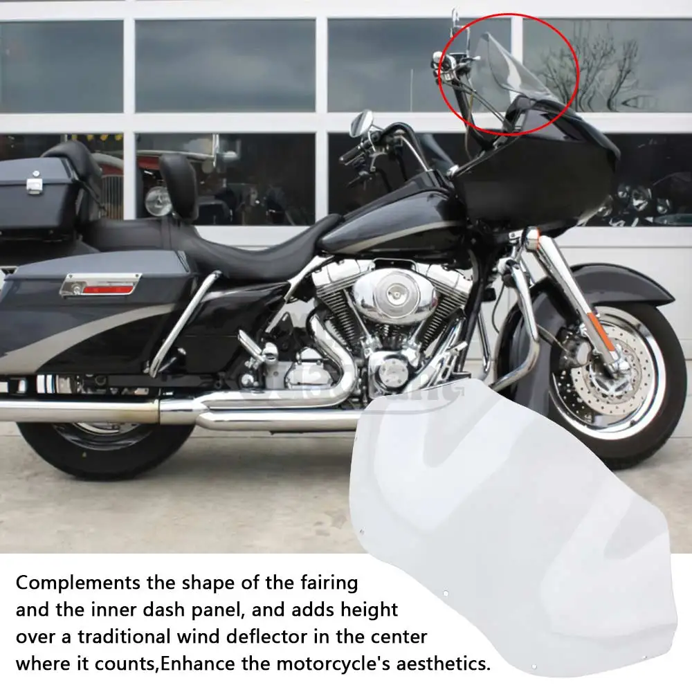 12.5" Front Upper Fairing Windshield Wind Deflector Motorcycle For Harley Road Glide FLTR/I Ultra CVO 98-13 Cowling Windscreen image 2
