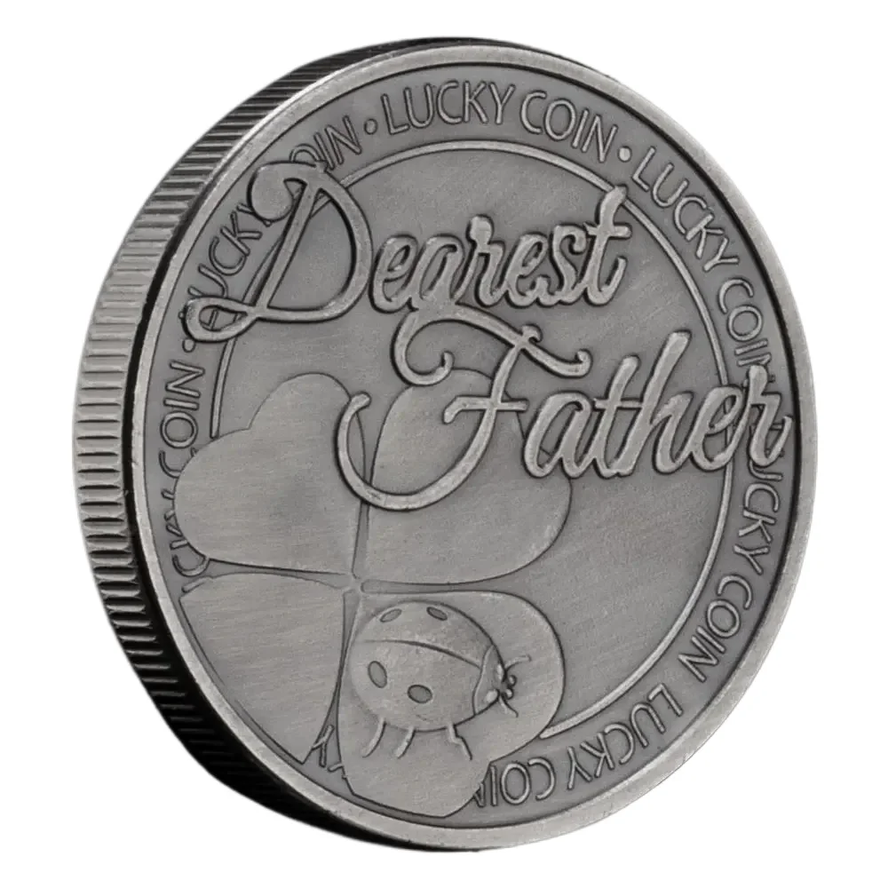 Dearest Father Copper Plated Souvenir Coin Best Dad in The World Lucky Coins Creative Gift Home Decoration